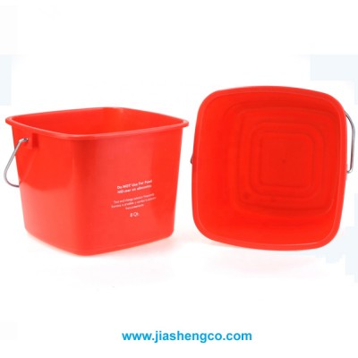 New HDPE 3QT 6QT 8QT Square Plastic Cleaning Pail  Bucket with Graduation